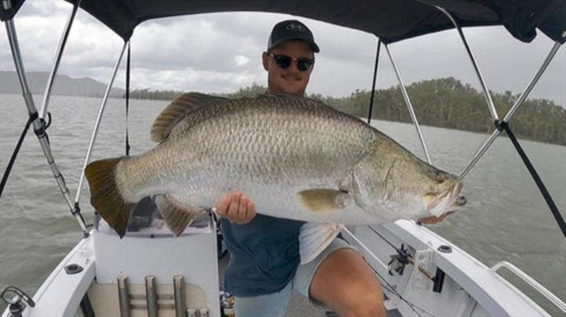 Impoundment barra will be more popular than ever now that our rivers have flooded. Here is Joe with the sort of fish you can catch photo copyright Fisho's Tackle World taken at  and featuring the Fishing boat class