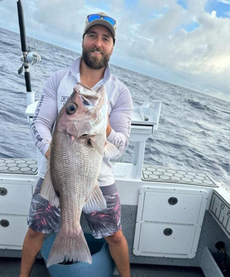 Aiden with just one of the chunky pearlies the boys hauled from the depths on Wednesday photo copyright Fisho's Tackle World taken at  and featuring the Fishing boat class