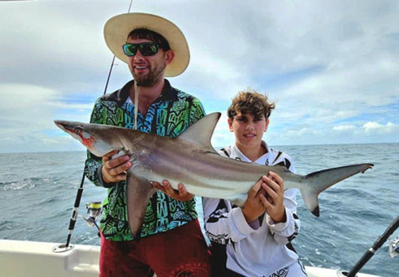 Small sharks such as this one are great fun for the kids photo copyright Fisho's Tackle World taken at  and featuring the Fishing boat class