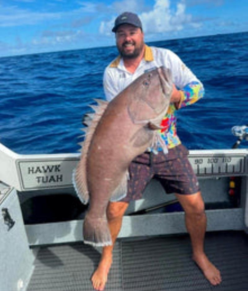 Josh again with another victim of the deep drop gear. Bar cod are standard fare in certain depths in these parts photo copyright Fisho's Tackle World taken at  and featuring the Fishing boat class