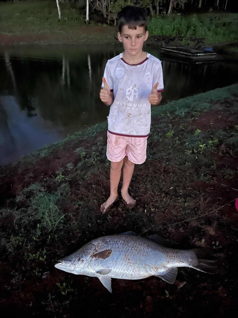 Archie after landing his winning fish photo copyright Department of Primary Industries taken at  and featuring the Fishing boat class