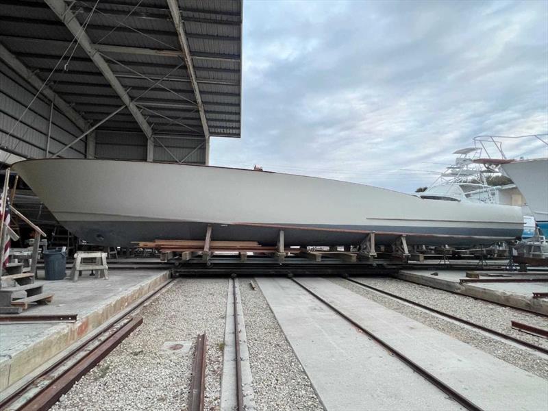 Hull #11 - Rolled out for engine installation photo copyright Michael Rybovich & Sons taken at  and featuring the Fishing boat class