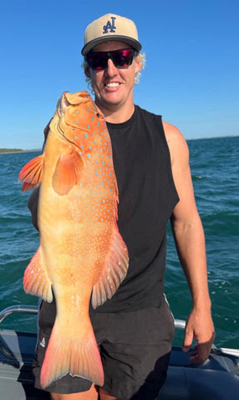 Brad spent a day with Scotty getting the good oil on his Garmin unit and hauled this solid trout on board as a bonus - photo © Fisho's Tackle World