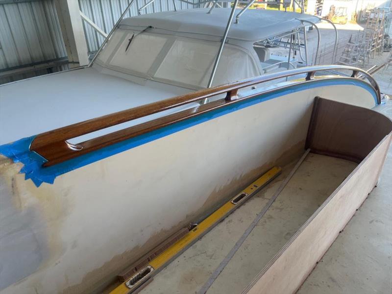 Hull #9 - Signature handrails complete - photo © Michael Rybovich & Sons