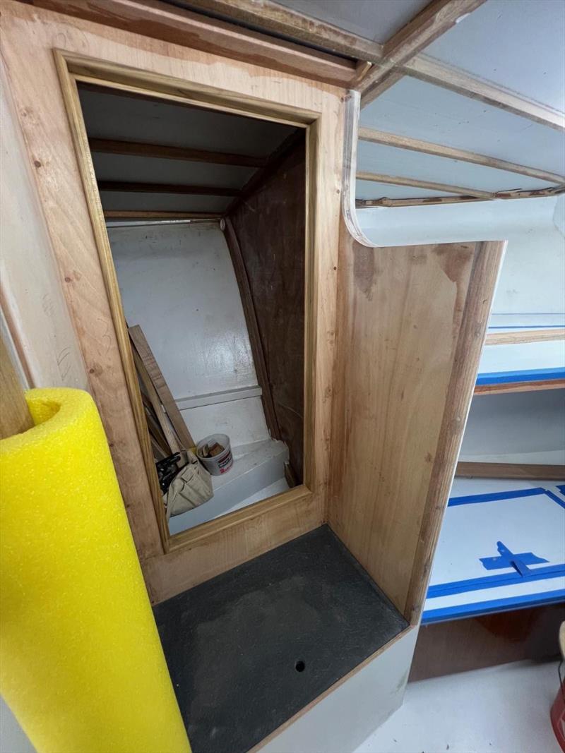 Hull #10 - Forward cabin hanging locker - photo © Michael Rybovich & Sons