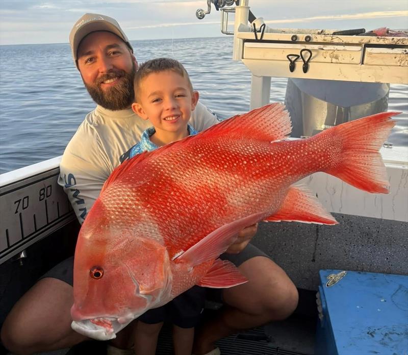 Leo had a blinder on his first trip off 1770 with his mum and dad. You might have a stowaway there for future trips eh Aedan - photo © Fisho's Tackle World