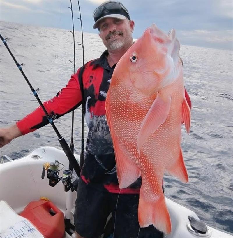 Luke headed wide enough to get amongst the big reds - photo © Fisho's Tackle World