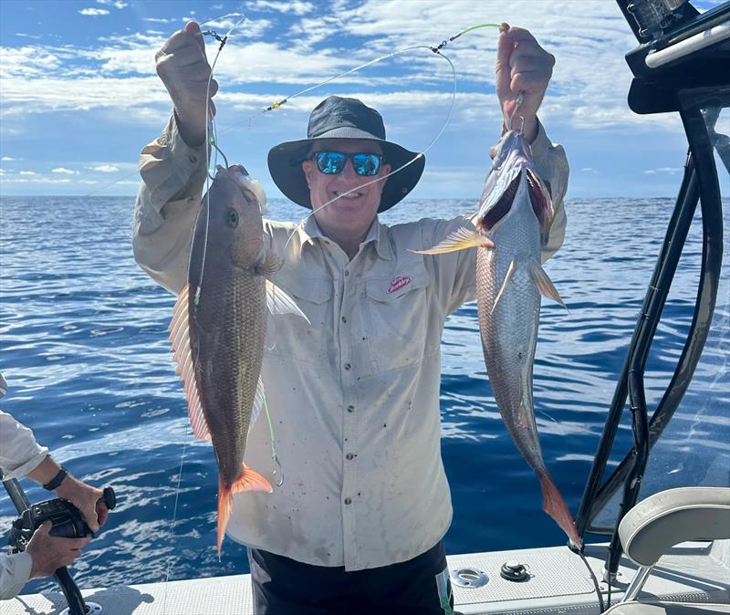 Marty thoroughly enjoyed his first deep dropping mission with Rory. Prime reef fish fillets heading bush for future feasts - photo © Fisho's Tackle World