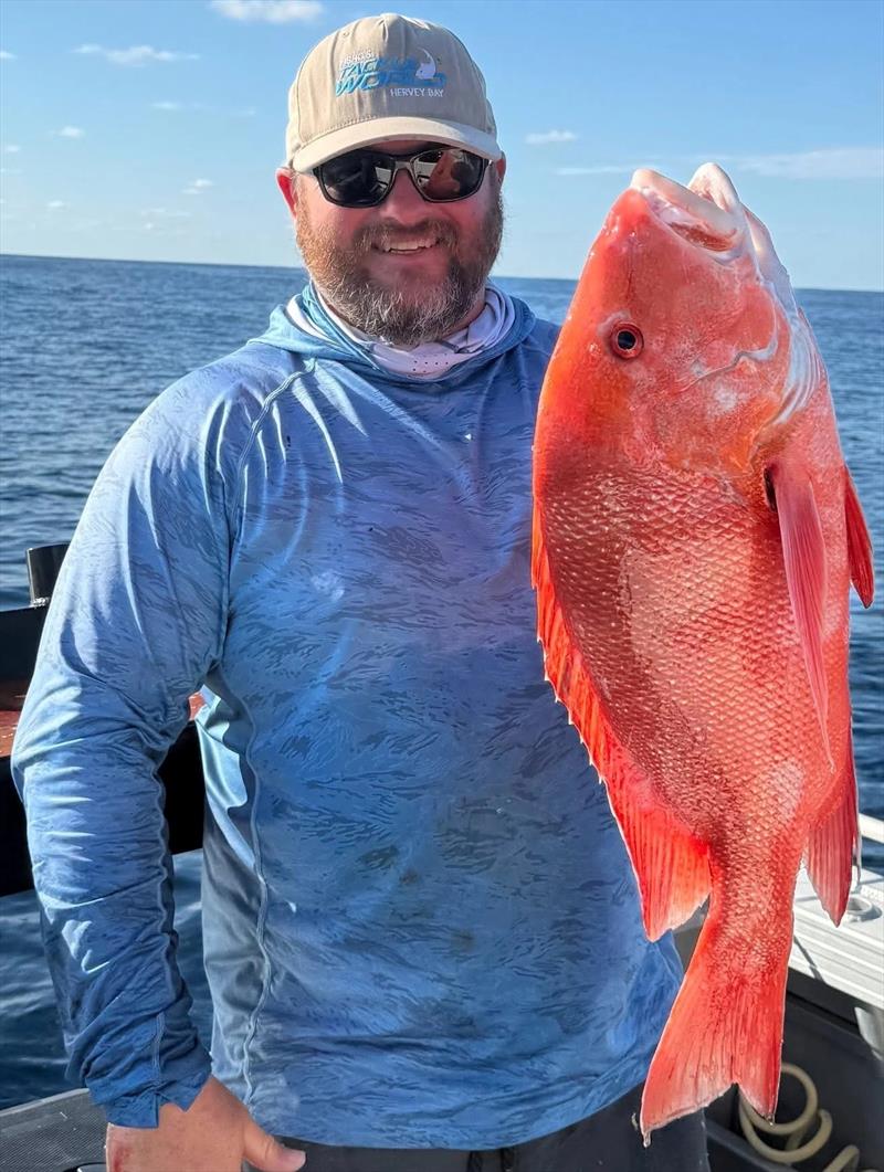 Stuart hitched a ride out wide with Paul and scored this fine red amongst a mix of tasty reefies - photo © Fisho's Tackle World
