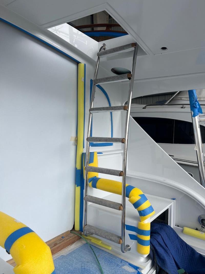 Hull #9 - Bridge ladder installed - photo © Michael Rybovich & Sons