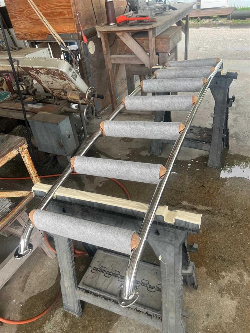 Hull #9 - Bridge ladder fabrication complete - photo © Michael Rybovich & Sons