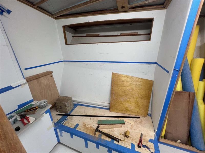 Hull #11 - Forward starboard stateroom bunk installation - photo © Michael Rybovich & Sons