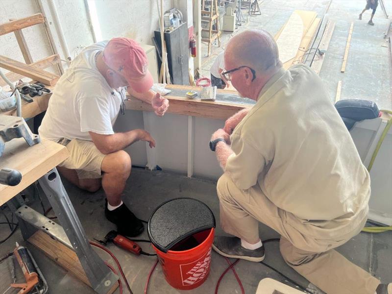Hull #11 - Mike M and Brian R comtemplating the Universe - photo © Michael Rybovich & Sons