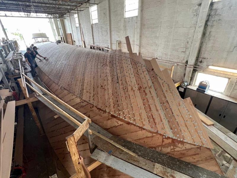 Hull #12 - 3rd Bottom layer forward - photo © Michael Rybovich & Sons