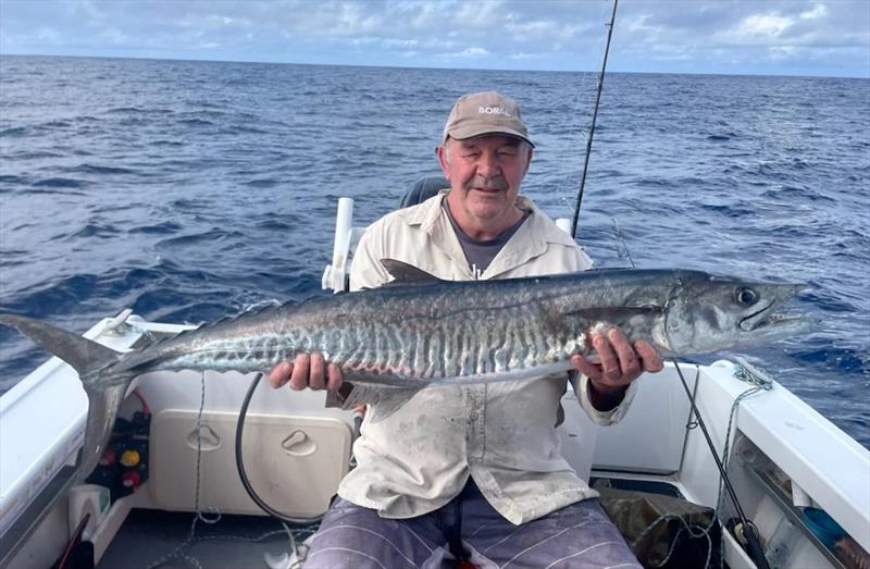 Spaniards such as this one Chris caught can be found east of Breaksea Spit at present, as well as throughout Hervey Bay - photo © Fisho's Tackle World