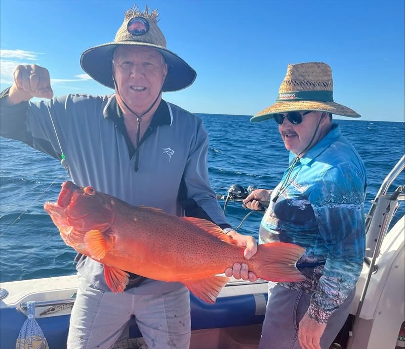 Bruce was suitably impressed when this fine bar-cheek appeared boatside - photo © Fisho's Tackle World