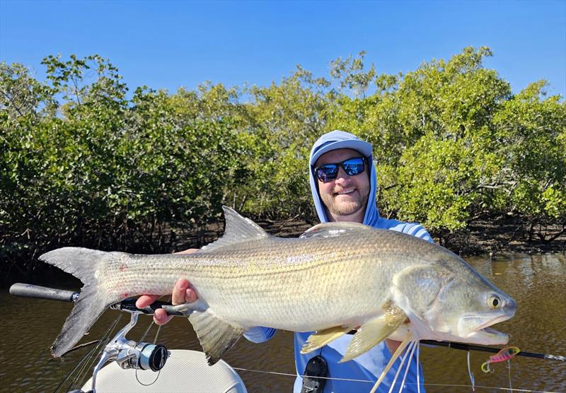 Big threadies love small vibes. Jacko with bycatch better than the target species from a Fraser Island creek - photo © Fisho's Tackle World Hervey Bay