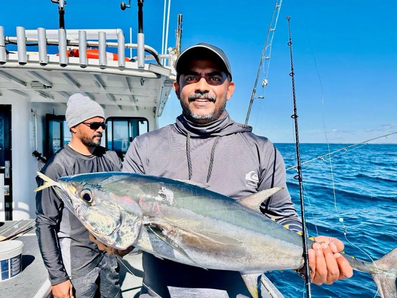 Jibin enjoyed the battle with this chunky longtail caught offshore on a Double Island Point Fishing Charter - photo © Fisho's Tackle World Hervey Bay
