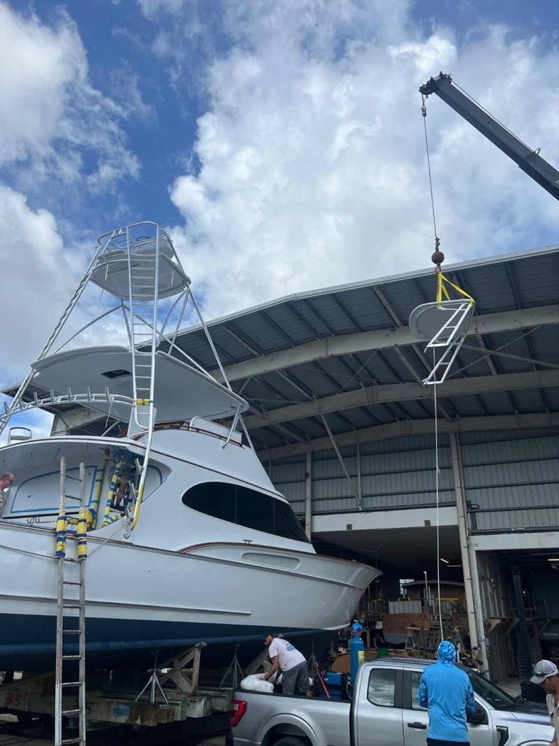 Hull #9 - Installing the buggy top 1 - photo © Michael Rybovich & Sons