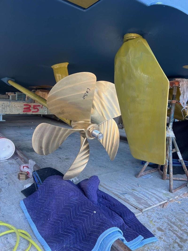 Hull #9 - Wheels in place - photo © Michael Rybovich & Sons