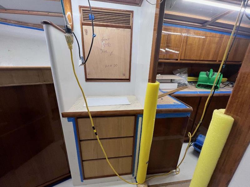 Hull #10 - Forward cabin dresser - photo © Michael Rybovich & Sons