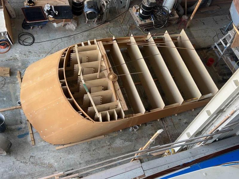 Hull #11 - Bridge ready for glass - photo © Michael Rybovich & Sons