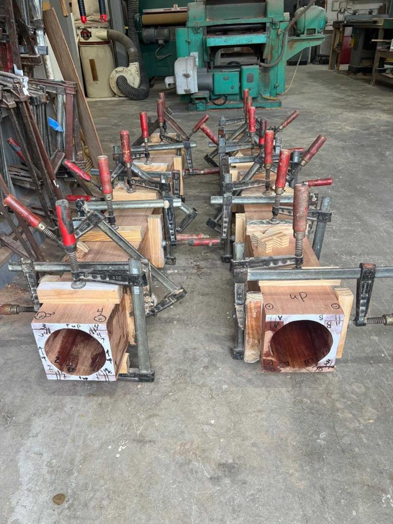 Hull #12 - Shaft logs - photo © Michael Rybovich & Sons