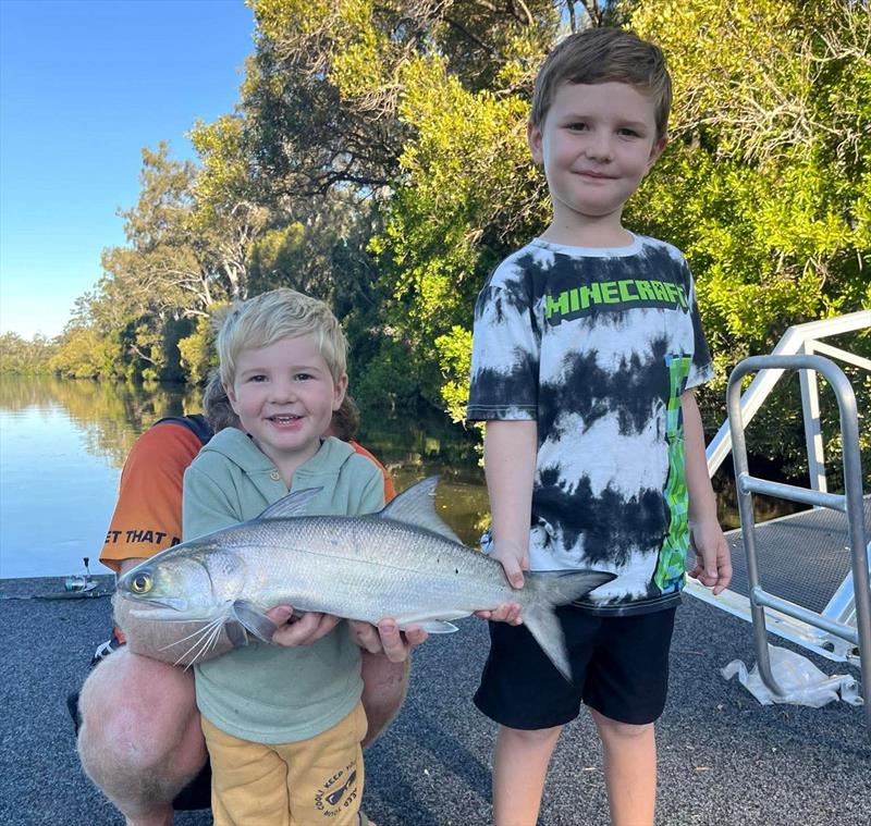 The Koeppen Clan have been catching all sorts of fish from their home waters in the Burrum. Huddy and Benny will have a great school holidays - photo © Fisho's Tackle World Hervey Bay