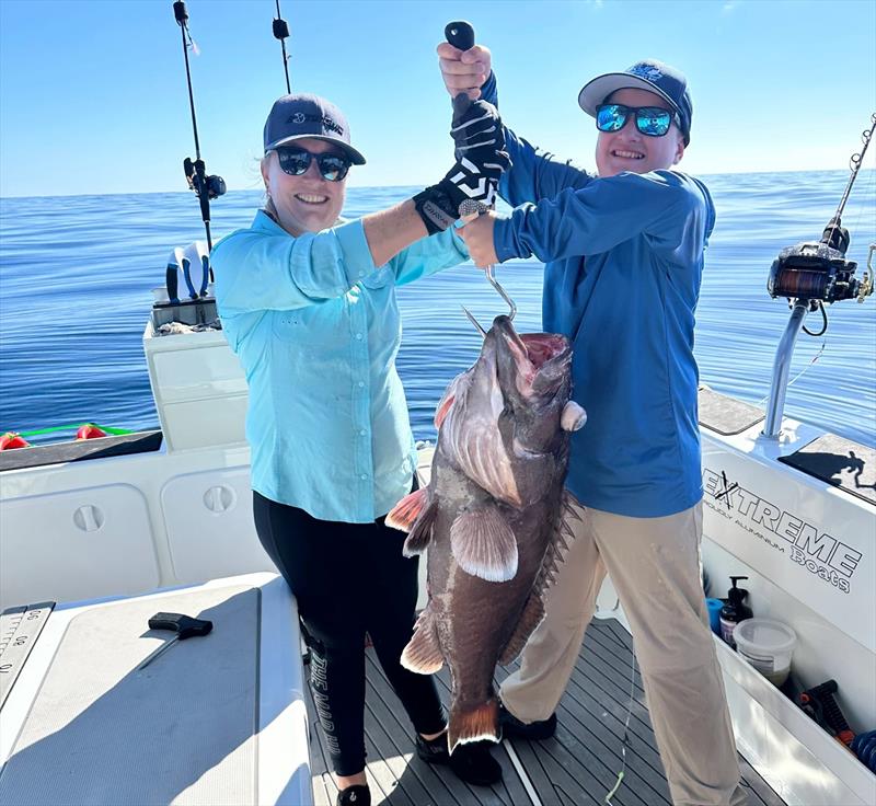It was a family affair when Carson and Rach went deep dropping east of Breaksea Spit - photo © Fisho's Tackle World Hervey Bay