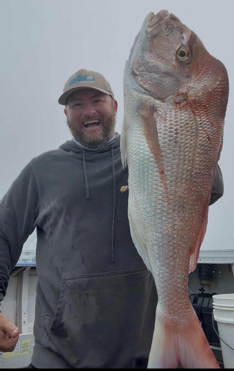 Stuart Watson was stoked to catch his PB bay snapper nudging the 90cm mark - photo © Fisho's Tackle World Hervey Bay