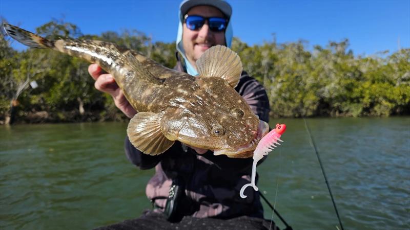 Jacko found plenty of flathead willing to pounce on softies such as the Rapala Crush City Creeper - photo © Fisho's Tackle World Hervey Bay