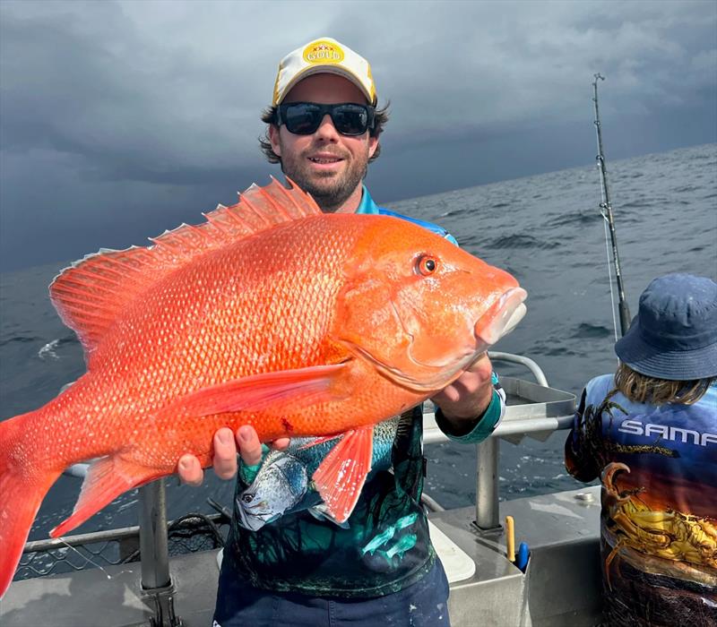 What do gun charter operators do when snapper and pearlies are off limits - go chasing reds of course. Another victim of D.I. Point Fishing Charters photo copyright Fisho's Tackle World Hervey Bay taken at  and featuring the Fishing boat class