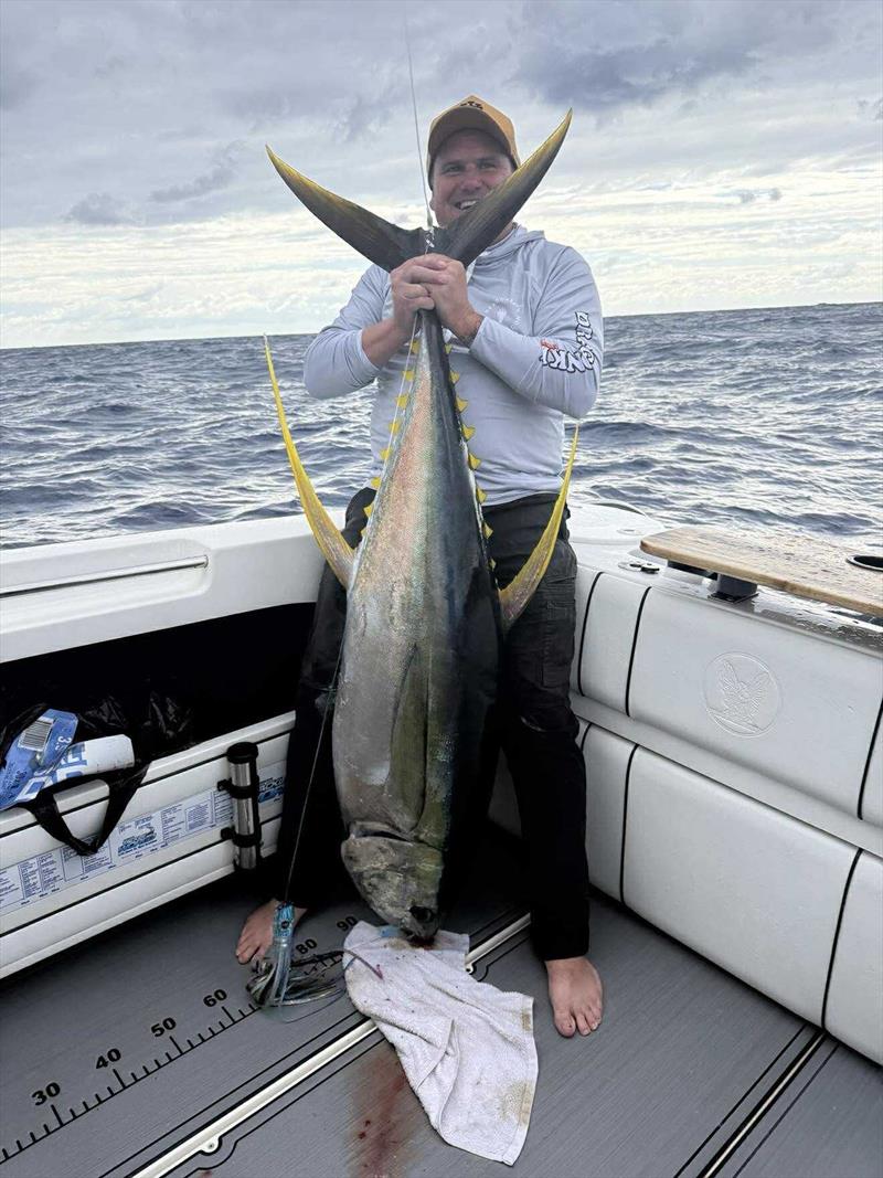 This is the class of yellowfin being caught along our shelf line at present. Fish to 40kgplus are being caught, and even bigger fish are out there photo copyright Fisho's Tackle World Hervey Bay  taken at  and featuring the Fishing boat class