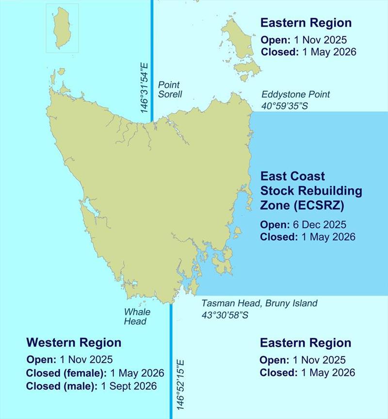 2025-2026 rock lobster season dates - photo © Department of NRE Tasmania