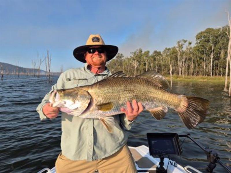 Adz joined Dean for a tuition session on Mondy with Scotty from Focussed Fishing and caught this beaut barra - photo © Fisho's Tackle World Hervey Bay