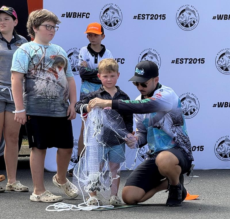 Dane from Fisho's was on hand to help out at Woodgate, and taught many kids how to throw a cast net - photo © Fisho's Tackle World Hervey Bay