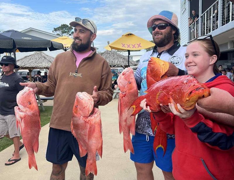 Ray, Riley and Paris weighed in reds and coronation trout from offshore to put them amongst the prize winners at Woodgate - photo © Fisho's Tackle World Hervey Bay