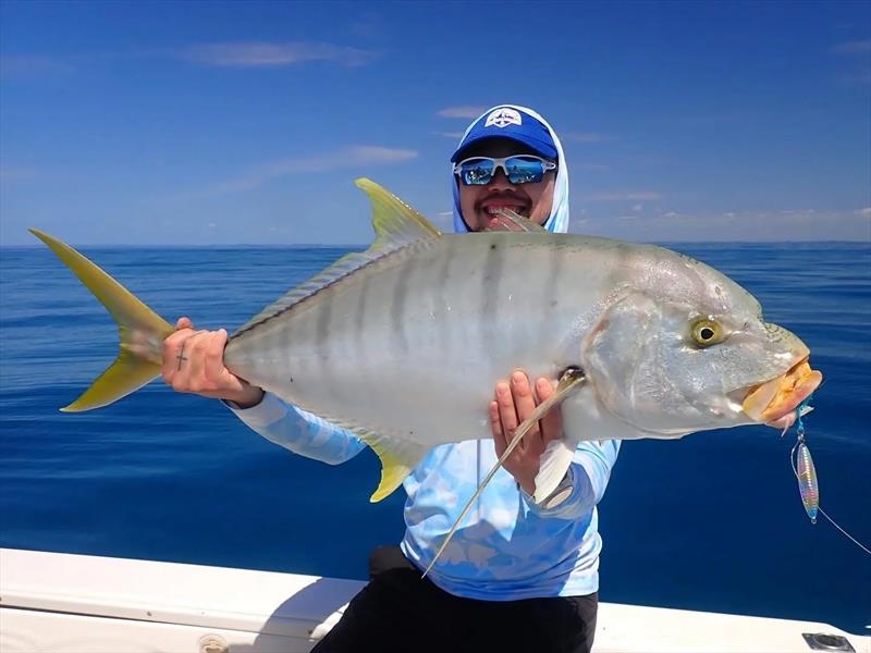 Tri from Fraser Guided Fishing has been putting clients onto big goldies on jigs on a regular basis - photo © Fisho's Tackle World Hervey Bay