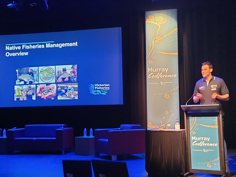 VFA's Taylor Hunt presenting at a previous Murray codference - photo © Victorian Fisheries Authority