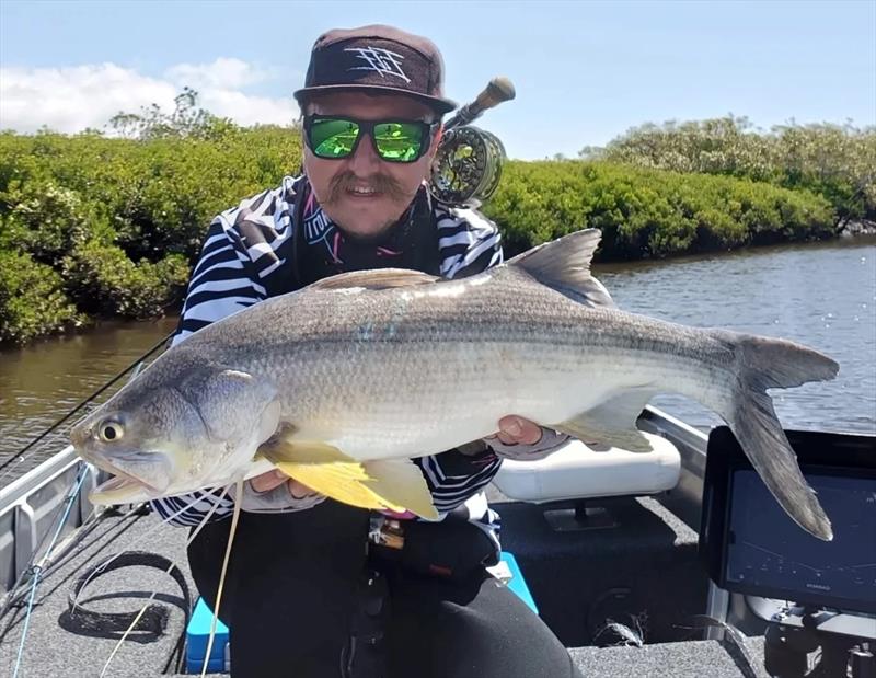 Josh Downing caught this cute little thready on fly, as well as some fun-sized tarpon. Sight-fishing opportunities abound for fly fishos right now - photo © Fisho's Tackle World Hervey Bay