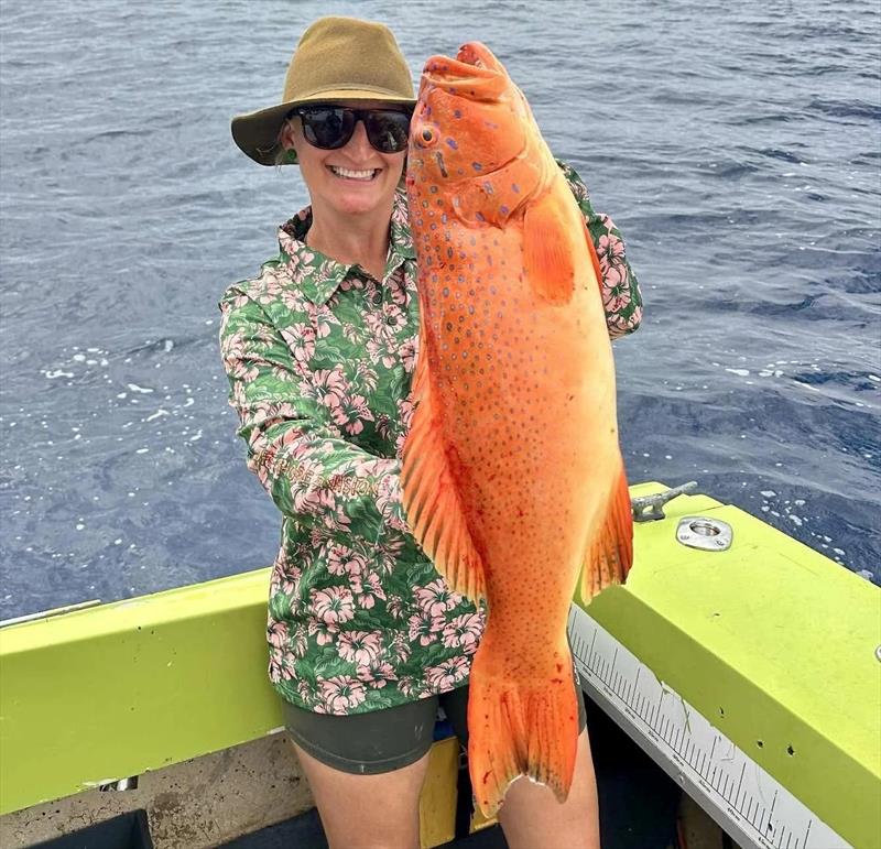 Tarlee McGuire thoroughly enjoyed a day at the Gutters with hubby Josh and the fam - photo © Fisho's Tackle World Hervey Bay