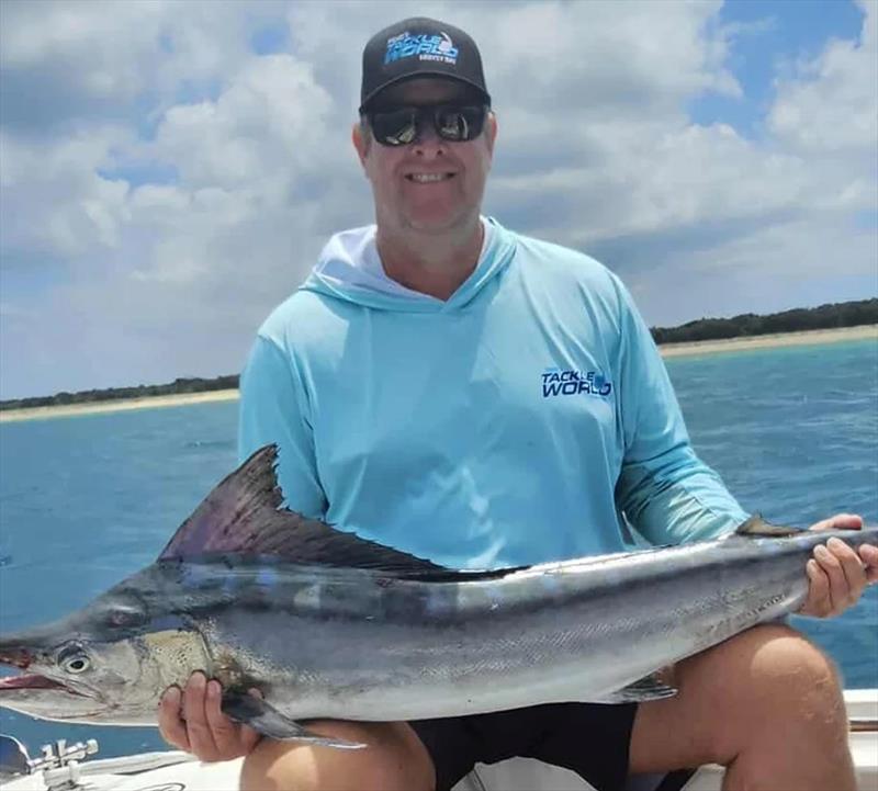 Andrew's first Hervey Bay black was a memorable experience, caught with the aid of deckie Jacko from Fishos - photo © Fisho's Tackle World Hervey Bay
