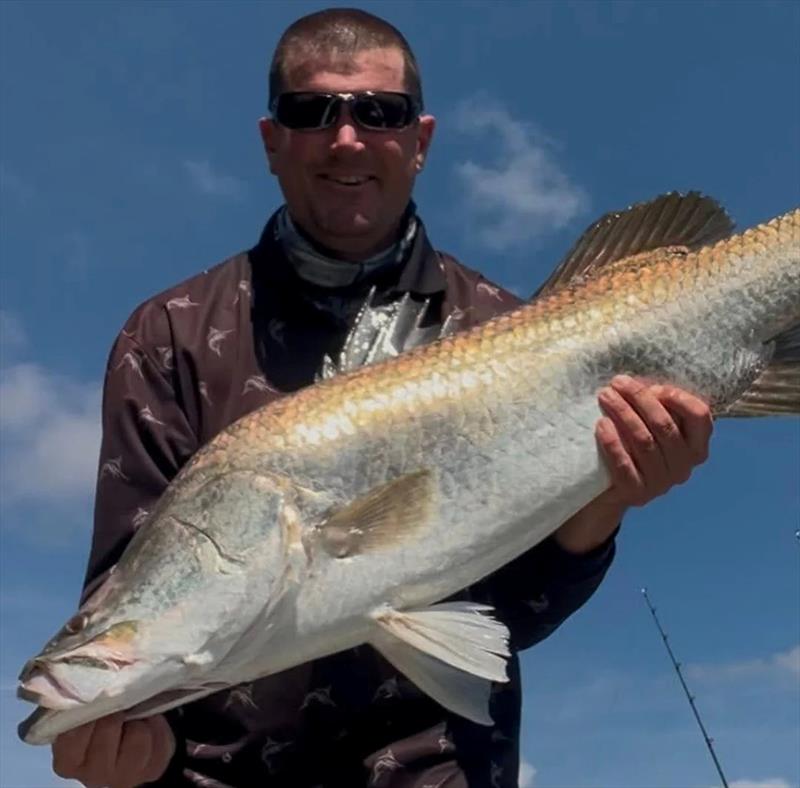 Ryan enjoyed a stellar session down the straits recently. Big barra were just one fish featured in an awesome mixed catch - photo © Fisho's Tackle World Hervey Bay