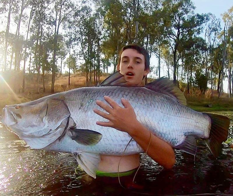 The winning fish from last weekend's Mondy comp went 118cm and was landed by this young fella. Well done mate! - photo © Fisho's Tackle World Hervey Bay