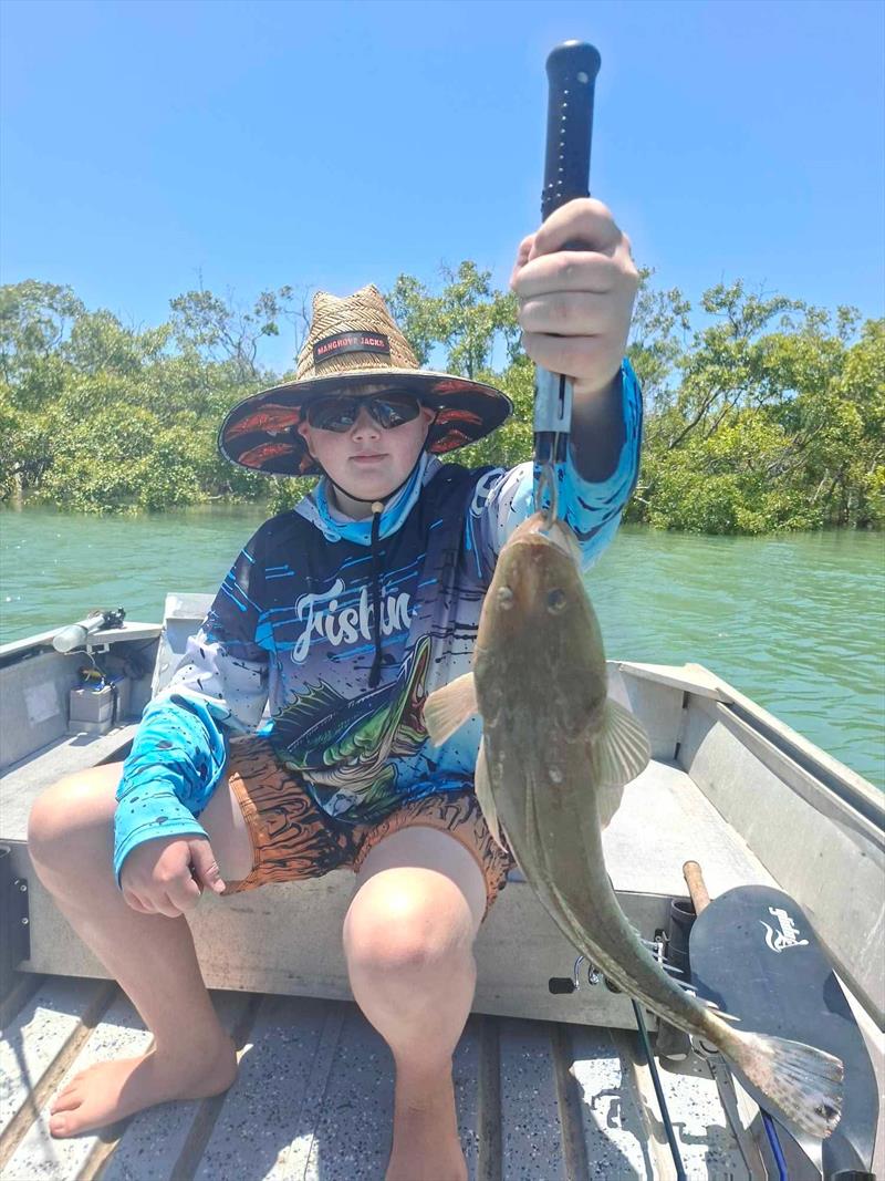 Flathead are a constant in our creeks and rivers. Or, at least they will be until the big rains come. Go get some photo copyright Fisho's Tackle World Hervey Bay taken at  and featuring the Fishing boat class