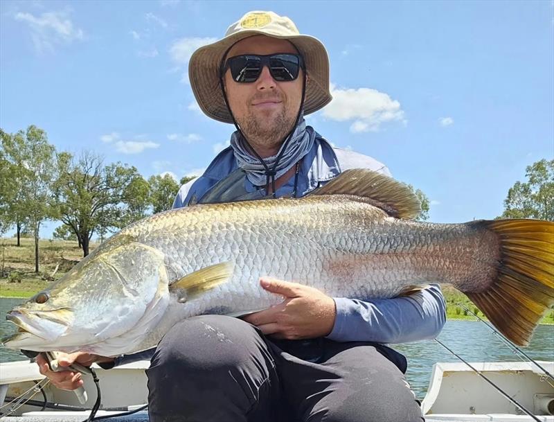 Carl got amongst the big impoundment barra recently. This will be a popular option during the barra closure photo copyright Fisho's Tackle World Hervey Bay taken at  and featuring the Fishing boat class