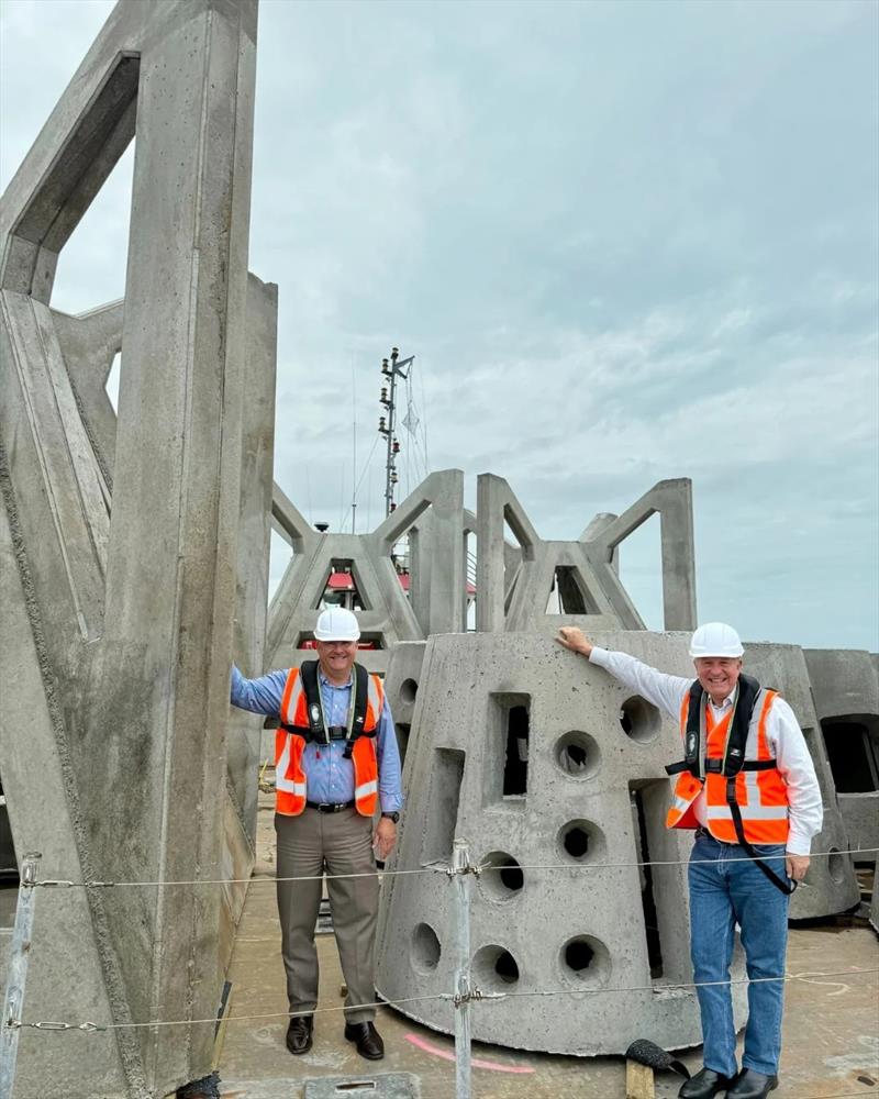 88 of the smaller holed concrete domes destined for the waters off Pt Vernon next week. Condos for trout and tuskies no doubt - photo © Fisho's Tackle World Hervey Bay 