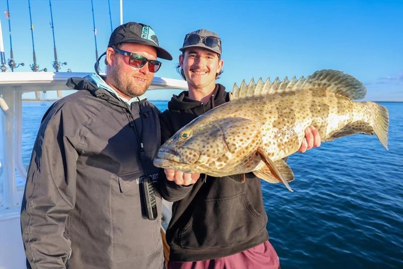 Saltwater Playground Charters catch more than just pelagics. Cod are biting everywhere at present and offer decent sport when hooked on gnarly reef - photo © Fisho's Tackle World Hervey Bay 