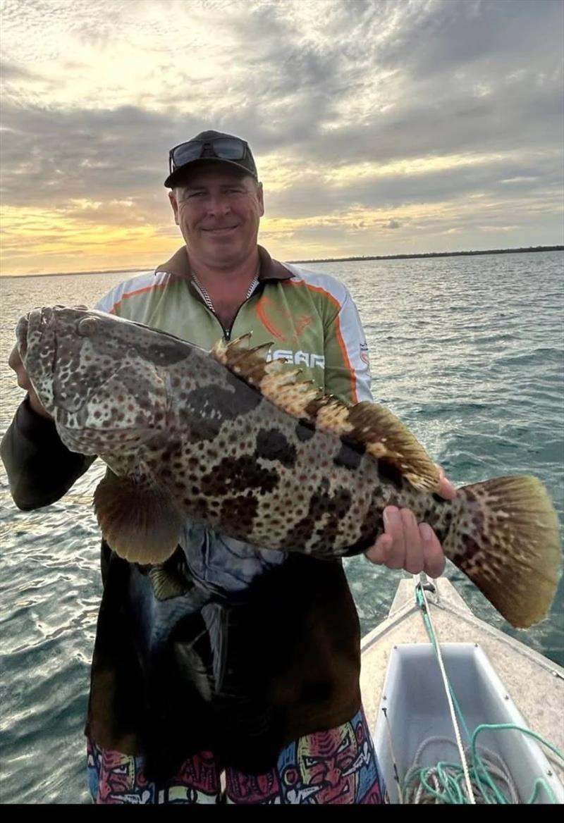 Matt's estuary cod raised a sweat - a prolific species that are super-aggressive this time of year - photo © Fisho's Tackle World Hervey Bay