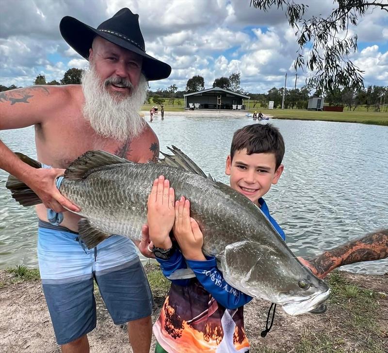 The Jasperse family thoroughly enjoyed catching barra at Trinity Island park photo copyright Fisho's Tackle World Hervey Bay taken at  and featuring the Fishing boat class